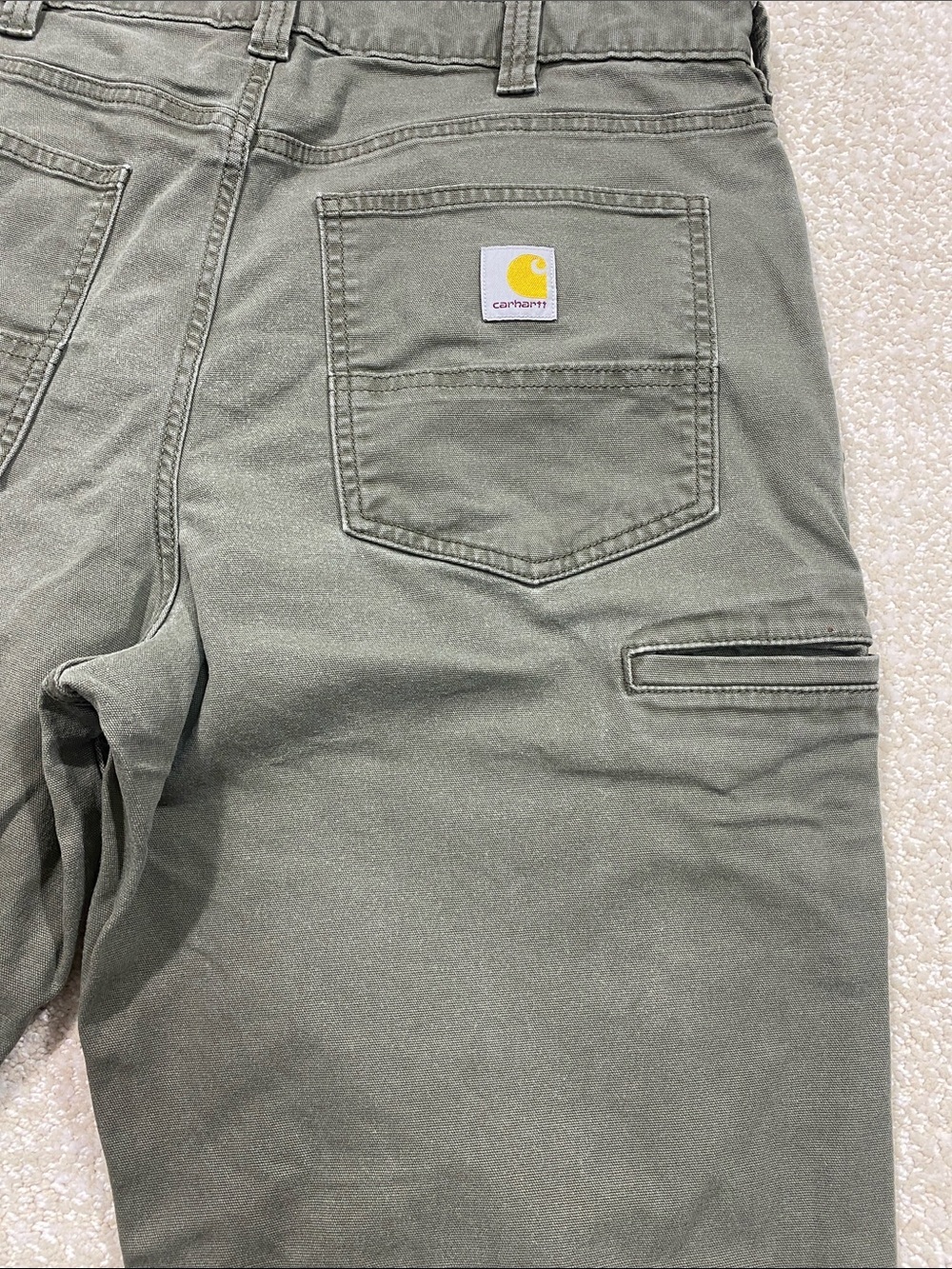 Carhartt Men's Olive Green Straight Fit Work Pants Size 36/34 straight cut relax - Picture 8 of 16